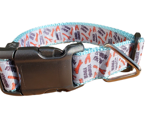 Branch Manager Light Blue Nylon Dog Collar, Leash: 6 Ft Leash
