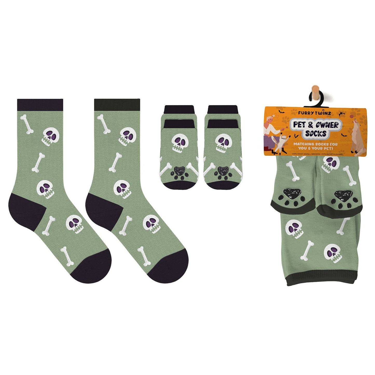 Matching Pet & Human Fun Socks - Skulls
