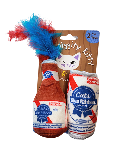 Cats Blue Ribbon Catnip Cat Toy with Feathers