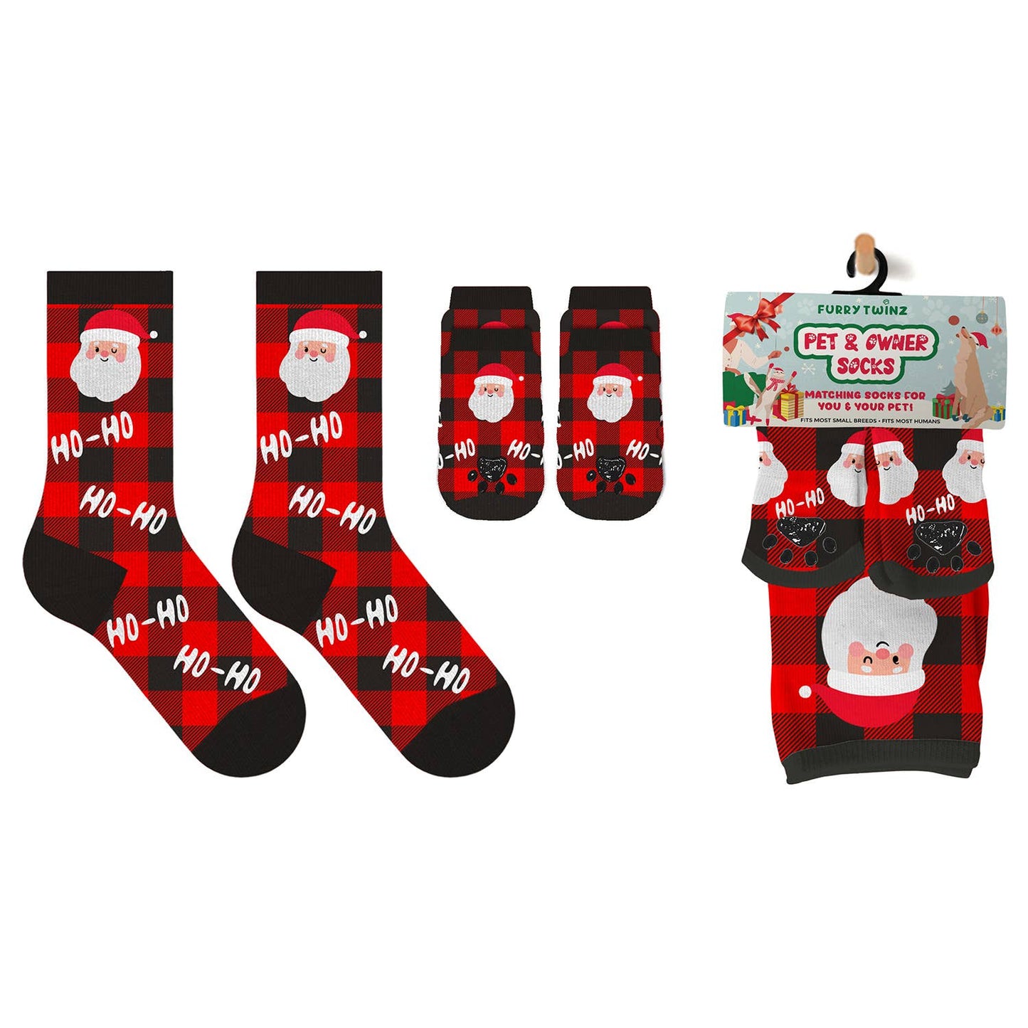 Matching Pet And Owner Fun Socks - CHRISTMAS SANTA