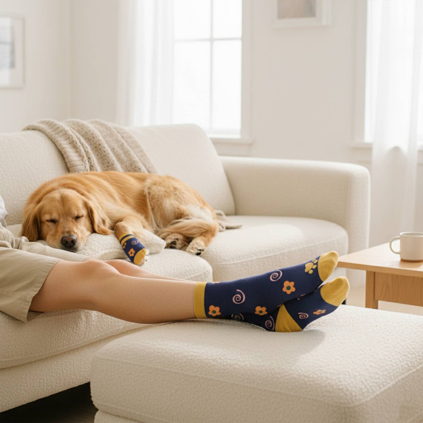 Matching Pet & Human Fun Socks - Flower