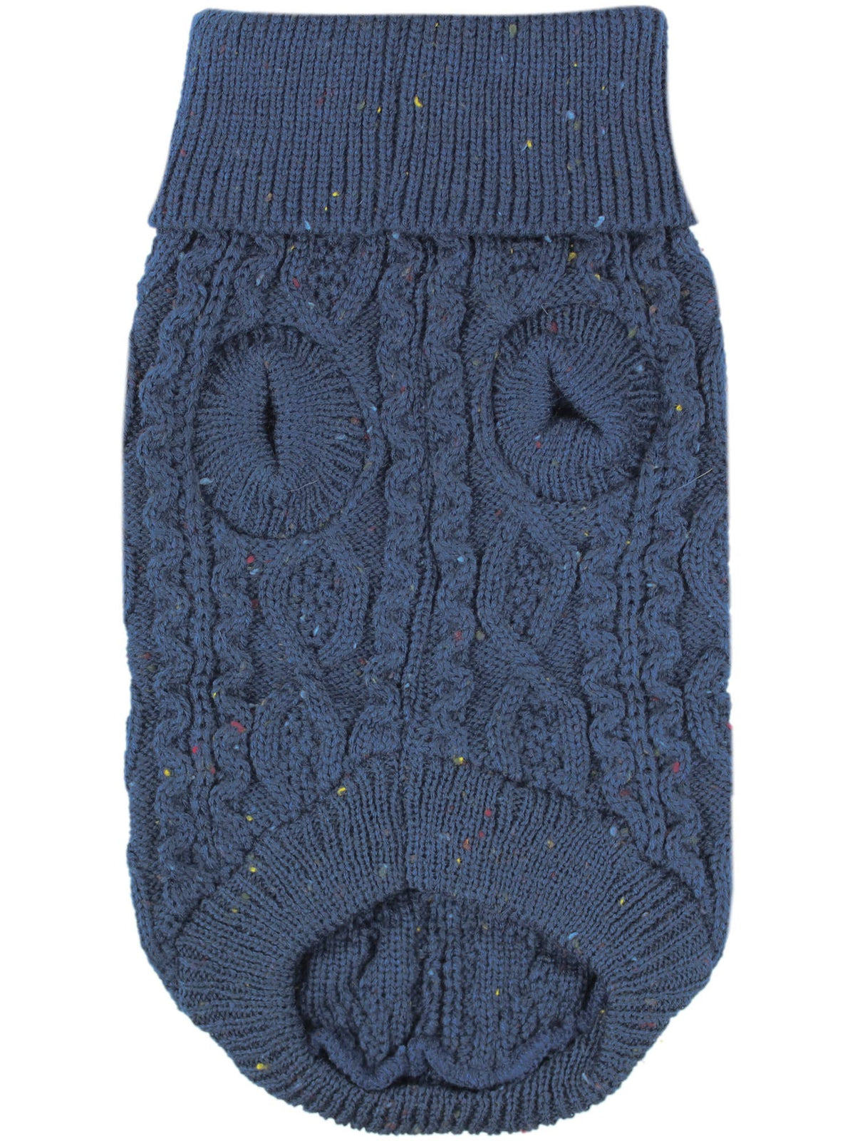 Cable Knit Sweater Navy Blue – Premium Knit Dog Sweater: XS