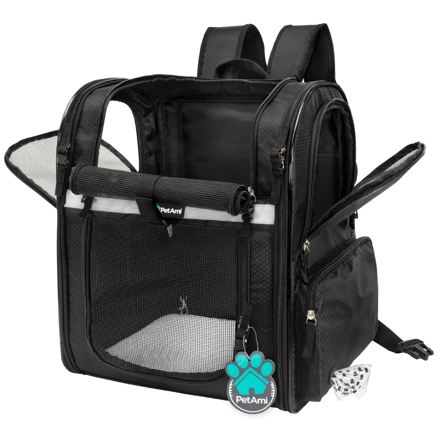 Ultimate 4 Way Entry Pet Carrier Backpack: Heather Purple / One Size - 14.5" x 11.5" x 18" (LxWxH)