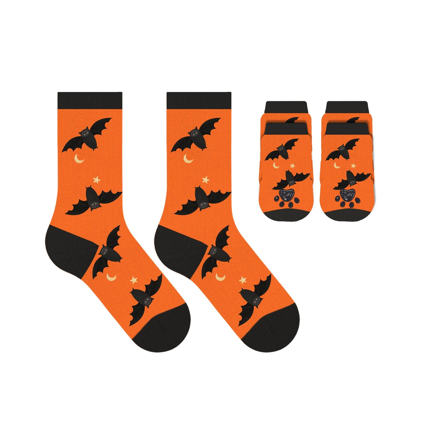 Matching Pet & Human Fun Socks - Bat Moon