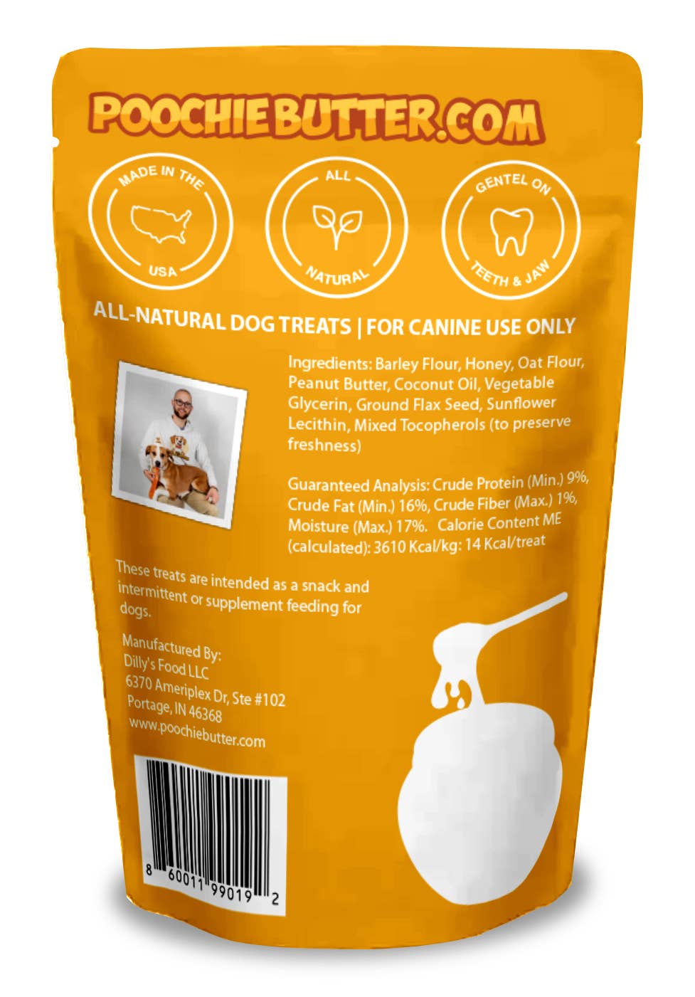 Peanut Butter & Honey Soft & Chewy Dog Treats 8oz