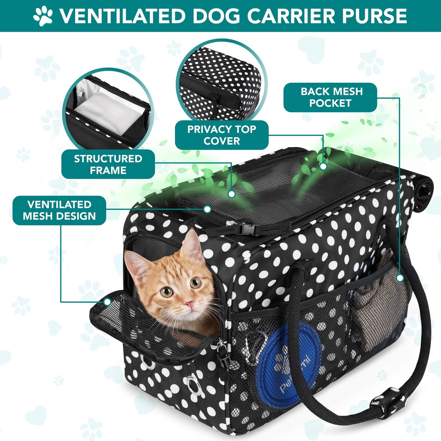 Stylish Handbag Purse Pet Carrier: Heather Gray / One Size - 17" x 8" x 11" (LxWxH)
