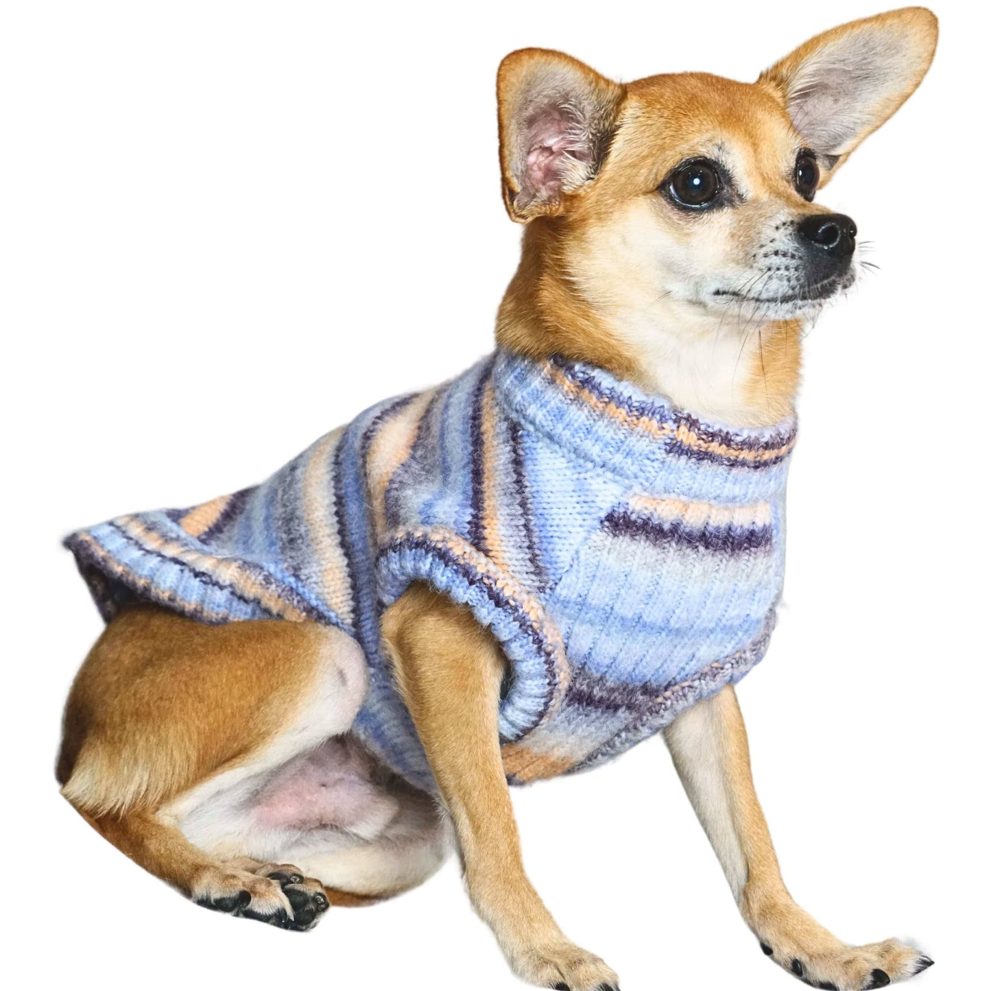 Custom-knit & Dyed Cozy Soft Gradient Yarn Crew Neck Sweater: Raspberry Blend / 16“