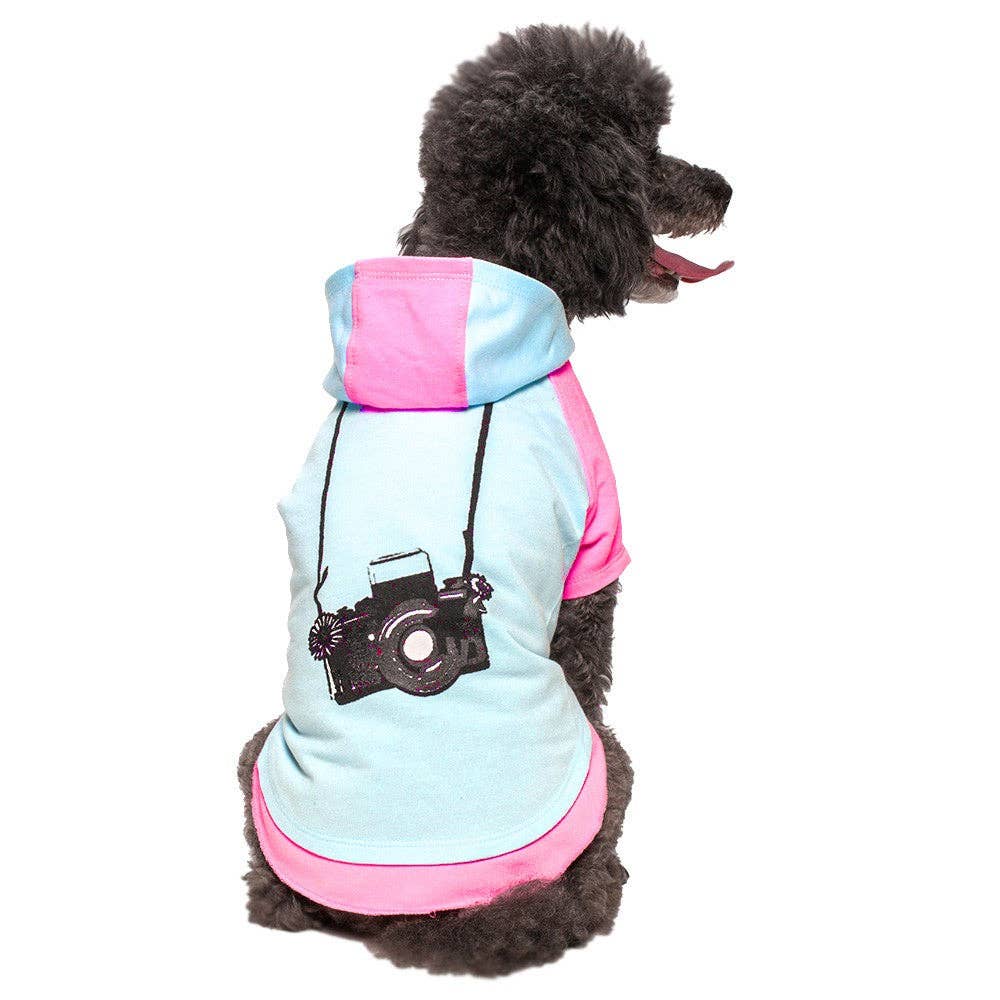Camera Dog Hoodie: Hot Pink Camera / 14"