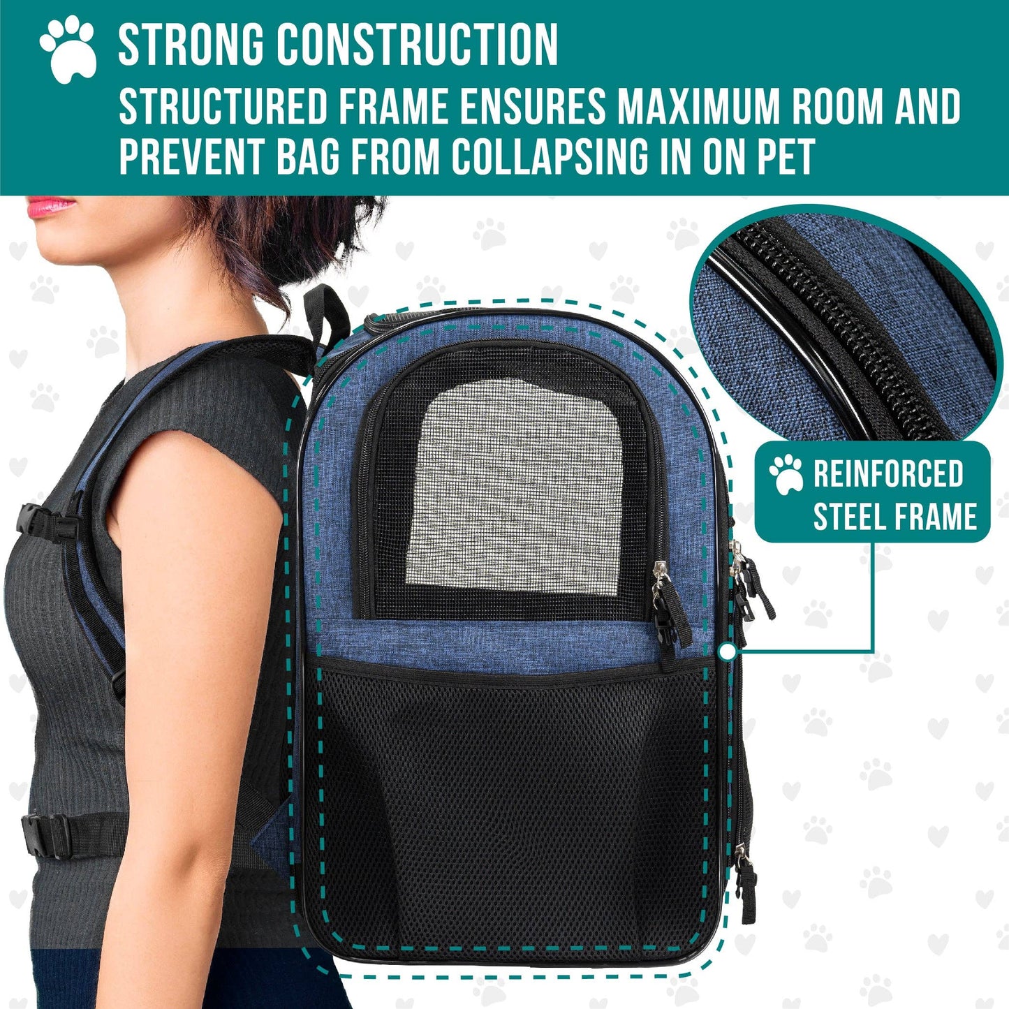 Ultimate 4 Way Entry Pet Carrier Backpack: Heather Gray / One Size - 14.5" x 11.5" x 18" (LxWxH)