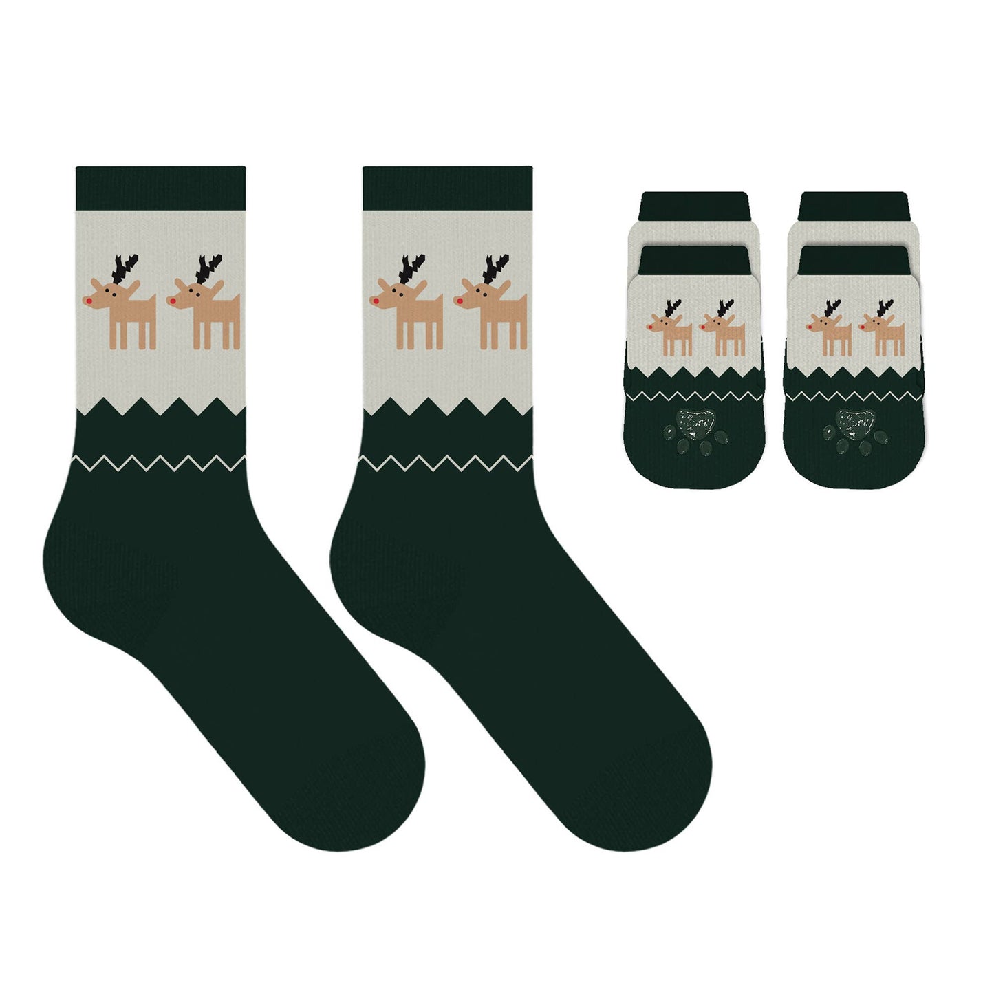 Christmas 2026 Matching Pet & Human Fun Socks - Reindeer Run