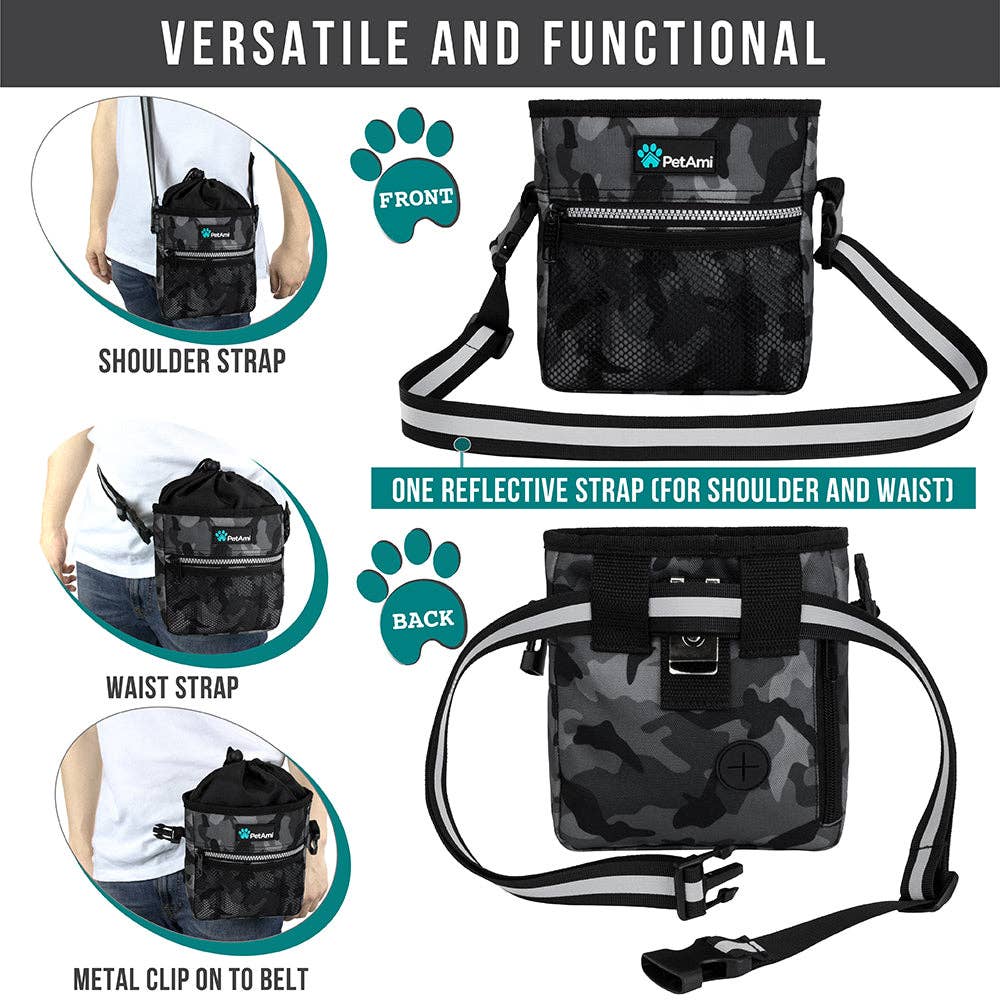 Everyday Dog Treat Training Pouch Bag: Heather Gray / One Size - 7" x 6.8" x 2.5" (LxWxH)