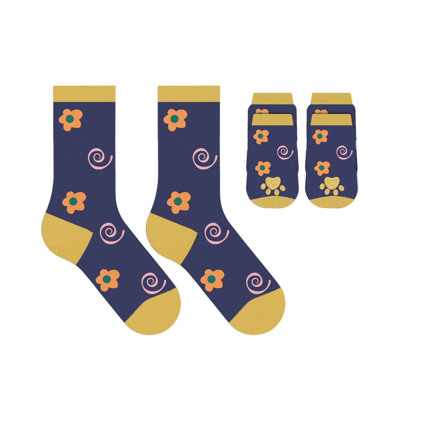 Matching Pet & Human Fun Socks - Flower