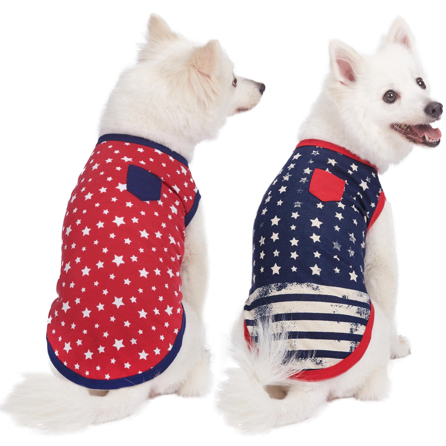 2 Style Dog T-Shirts American Flag / Forest Fun Combo 2Pack: National Pride / 16"