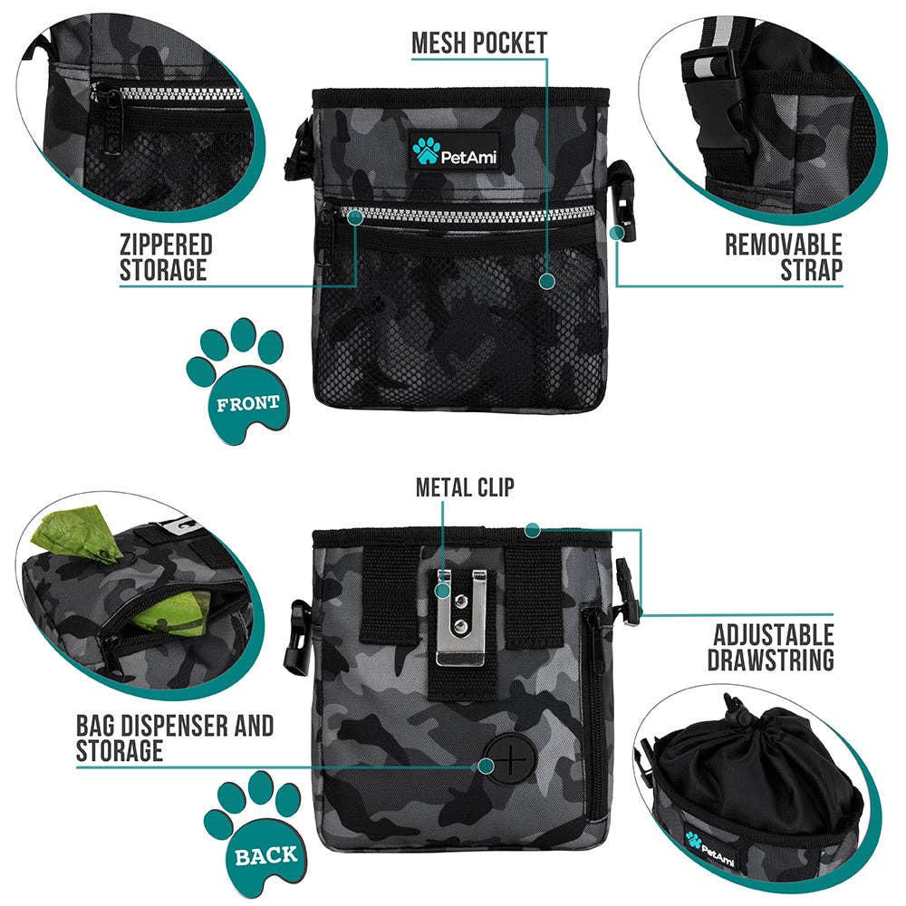 Everyday Dog Treat Training Pouch Bag: Heather Turquoise / One Size - 7" x 6.8" x 2.5" (LxWxH)