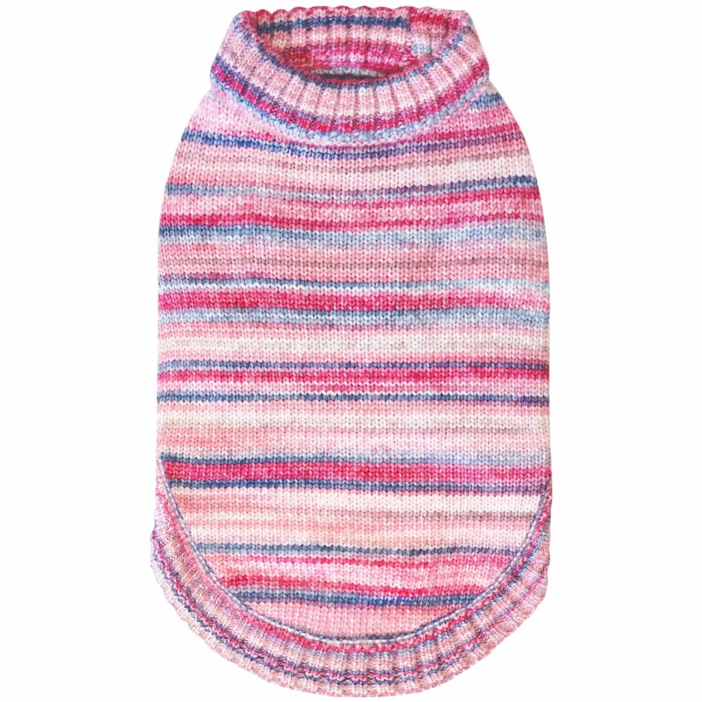 Custom-knit & Dyed Cozy Soft Gradient Yarn Crew Neck Sweater: Serene Blue / 16“