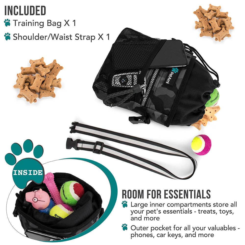Everyday Dog Treat Training Pouch Bag: Heather Gray / One Size - 7" x 6.8" x 2.5" (LxWxH)