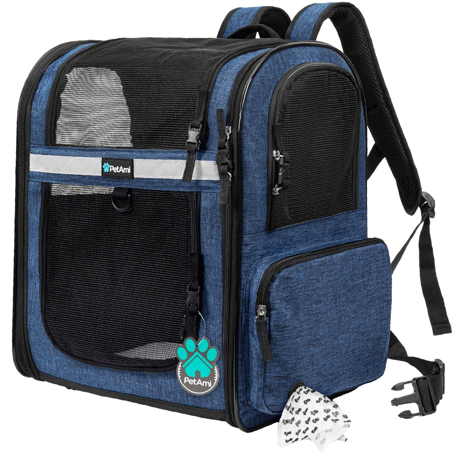 Ultimate 4 Way Entry Pet Carrier Backpack: Heather Gray / One Size - 14.5" x 11.5" x 18" (LxWxH)