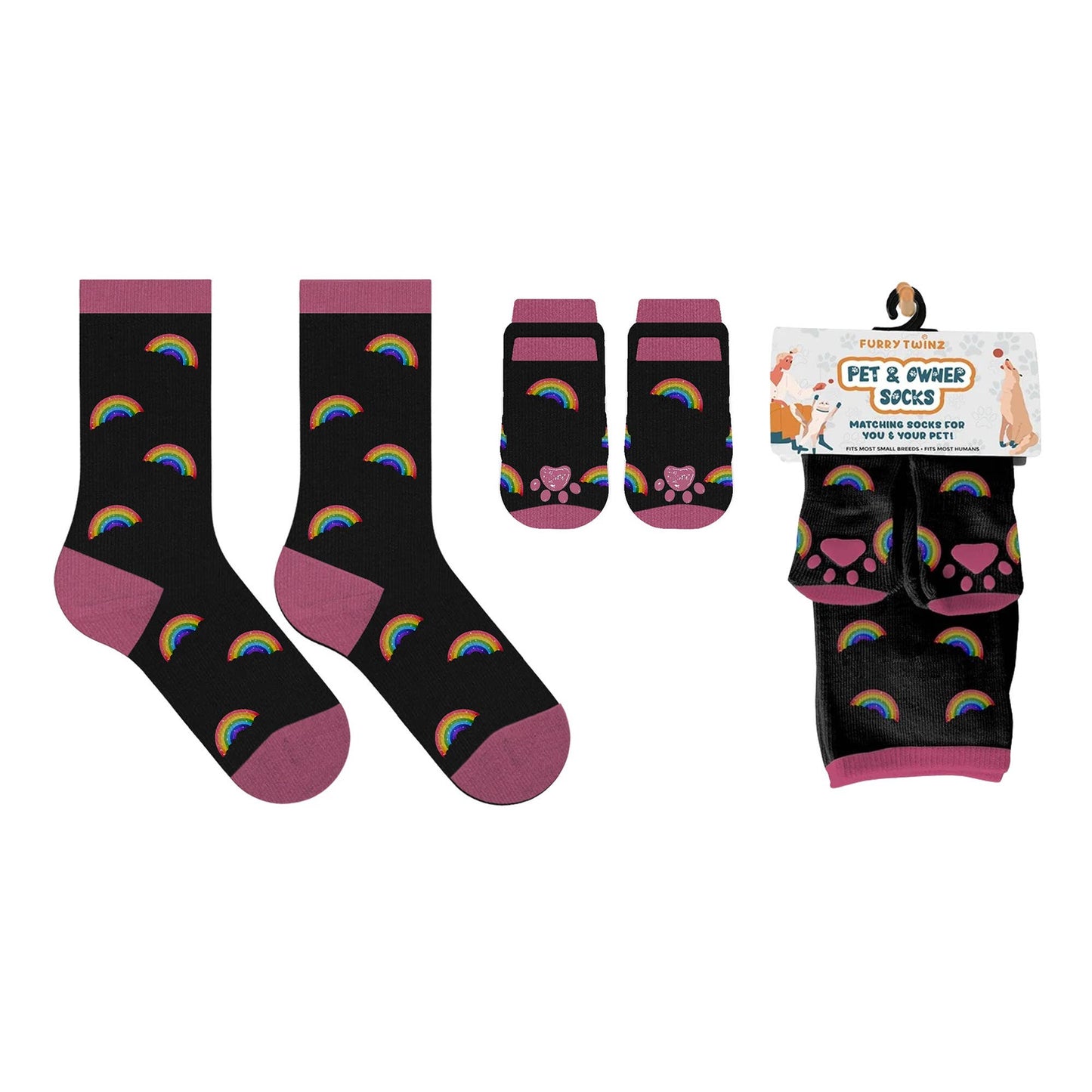 Matching Pet And Owner Fun Socks - Rainbow