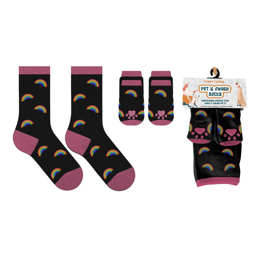 Matching Pet And Owner Fun Socks - Rainbow