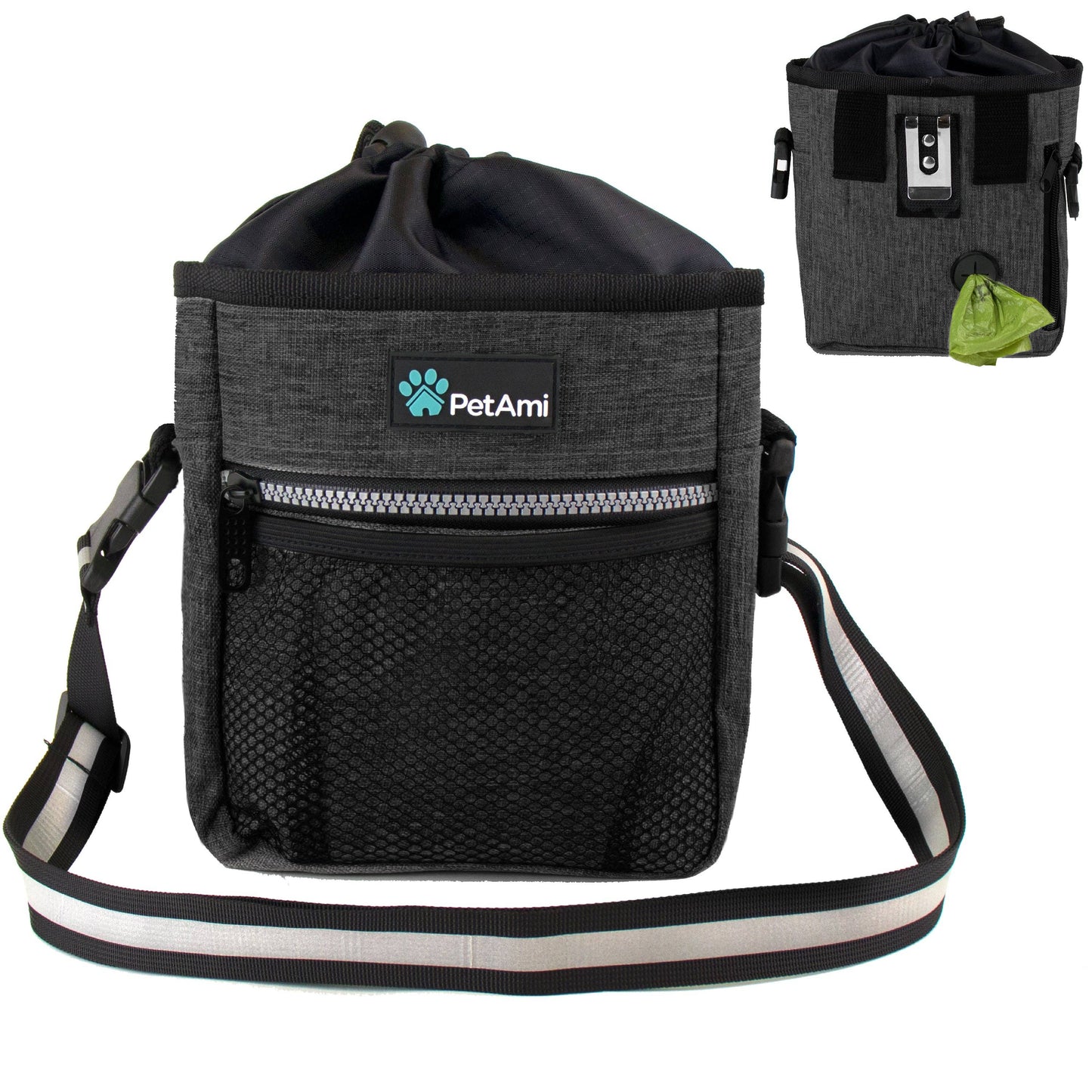 Everyday Dog Treat Training Pouch Bag: Heather Gray / One Size - 7" x 6.8" x 2.5" (LxWxH)