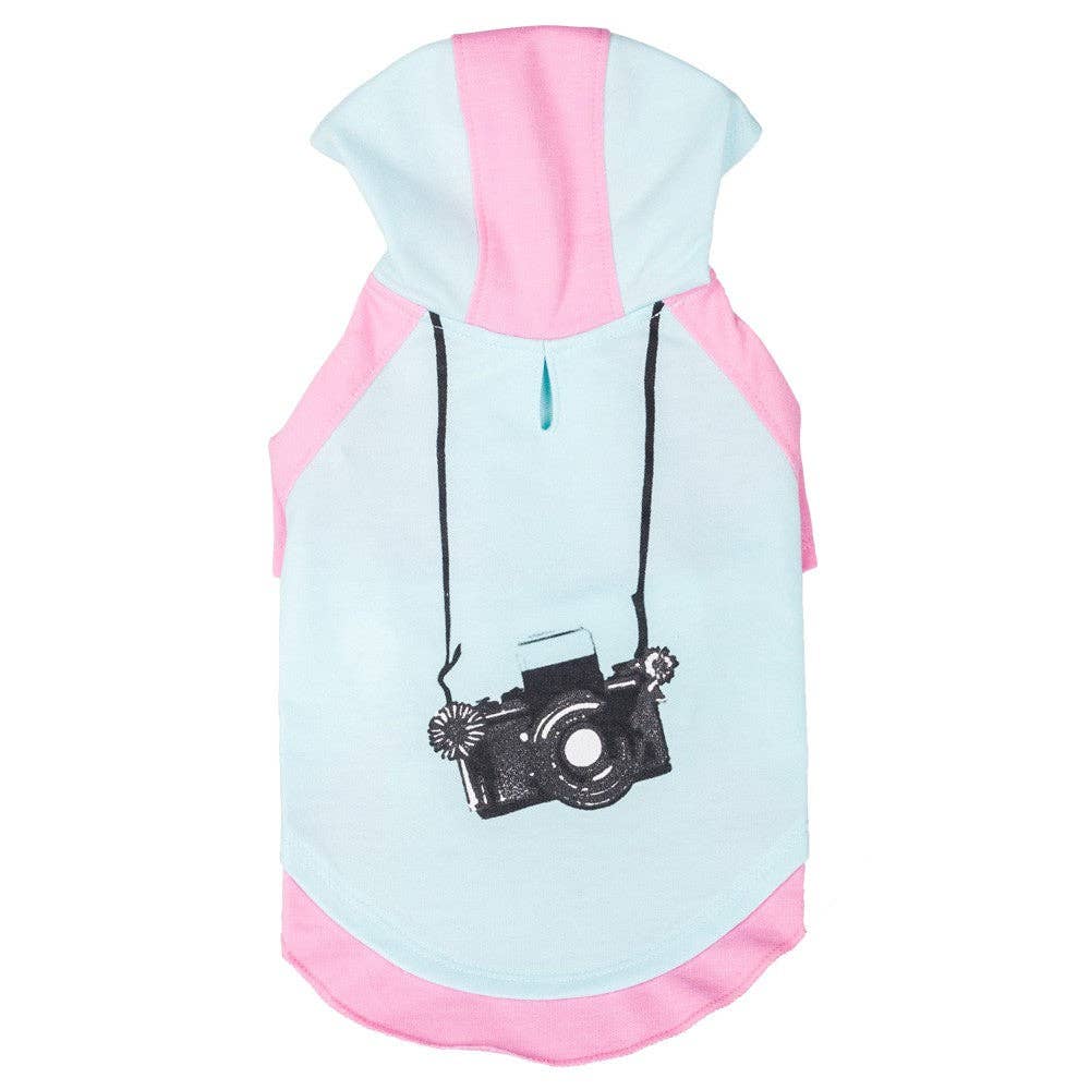 Camera Dog Hoodie: Yellow Camera / 14"