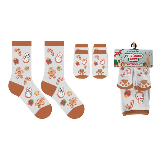Matching Pet & Human Fun Socks - Gingerbread Treats