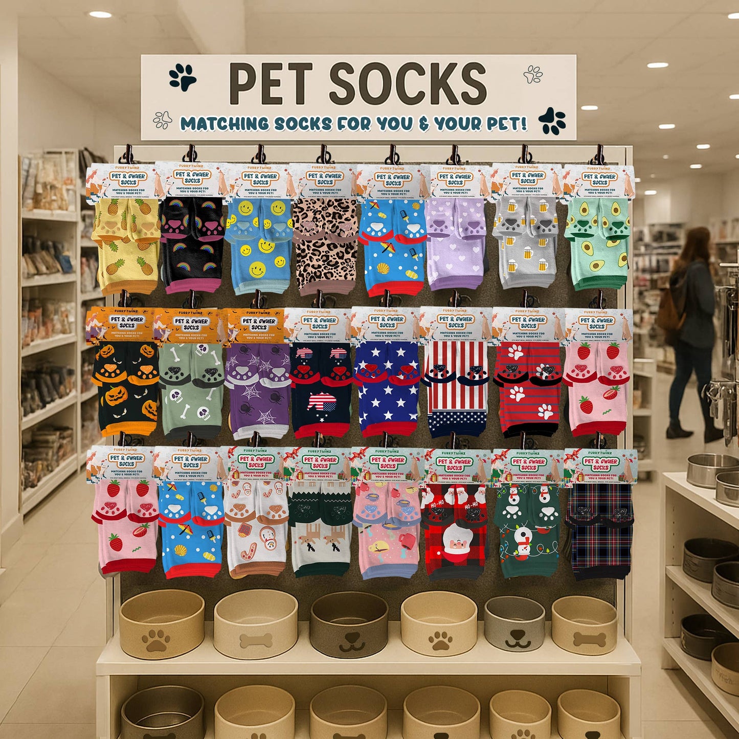 Matching Pet And Owner Fun Socks - Leopard