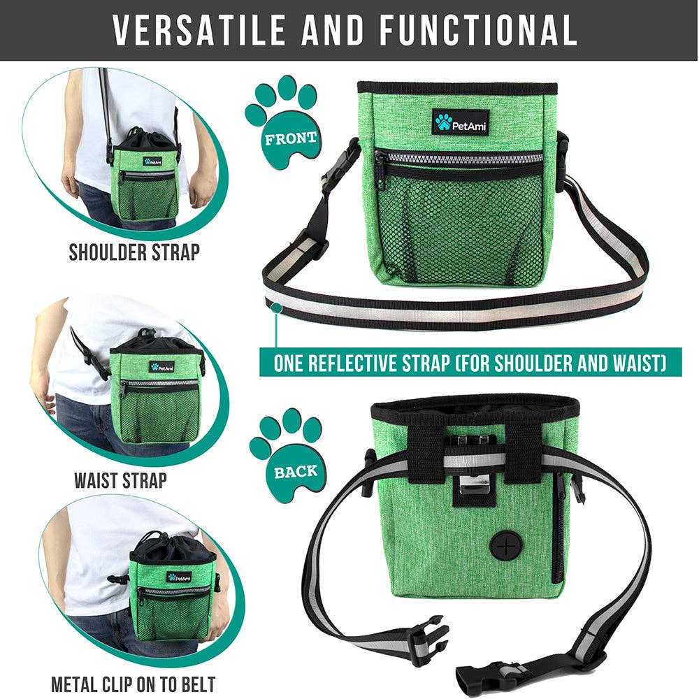 Everyday Dog Treat Training Pouch Bag: Heather Turquoise / One Size - 7" x 6.8" x 2.5" (LxWxH)