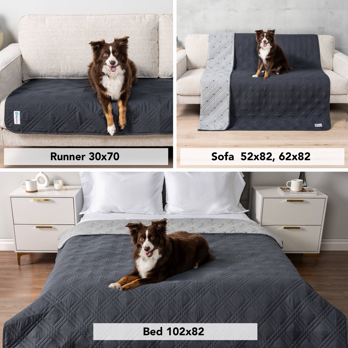 Waterproof Pet Furniture Cover Couch Protector: Gray / X-Large - 82" x 102"