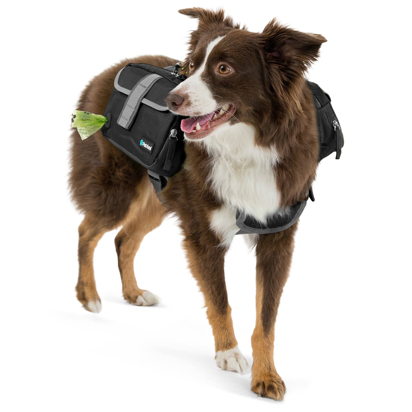 Deluxe Dog Harness Saddle Bag Backpack: Orange / Medium