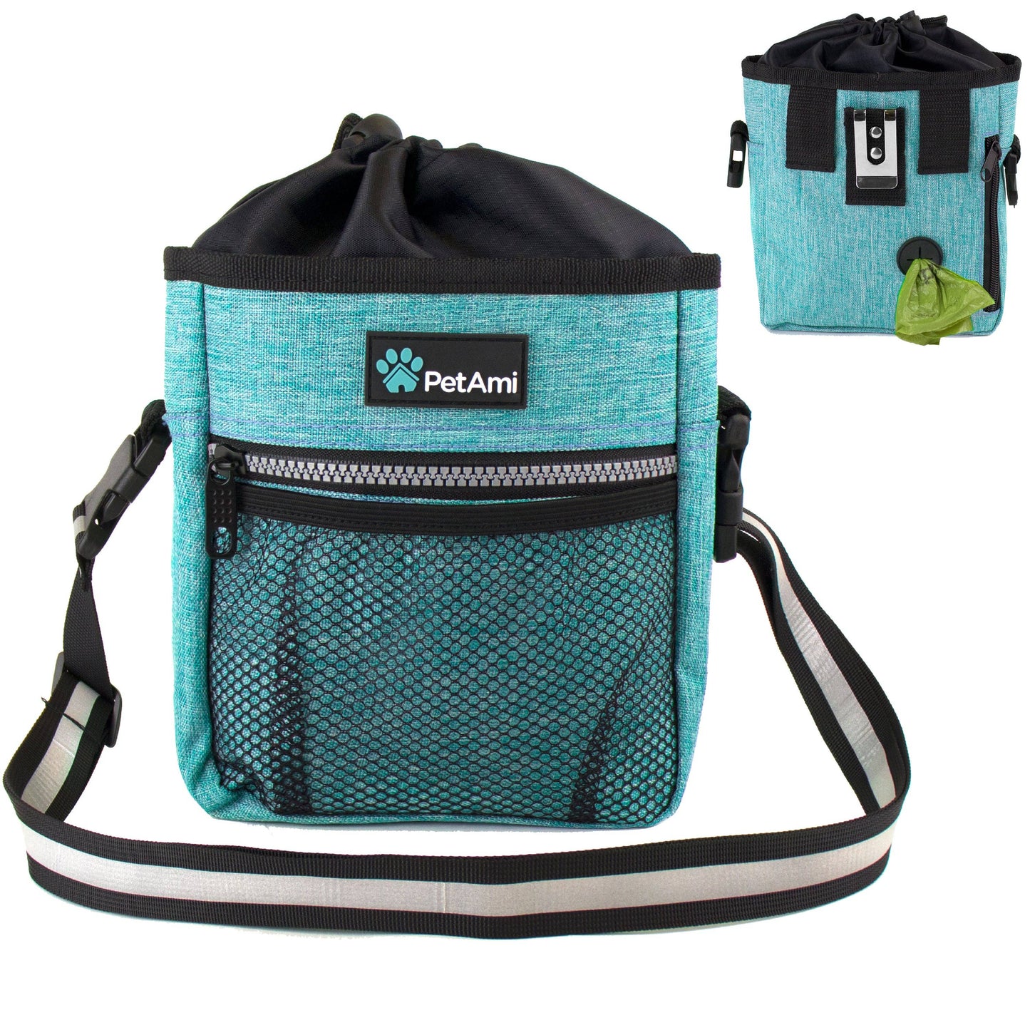 Everyday Dog Treat Training Pouch Bag: Heather Turquoise / One Size - 7" x 6.8" x 2.5" (LxWxH)