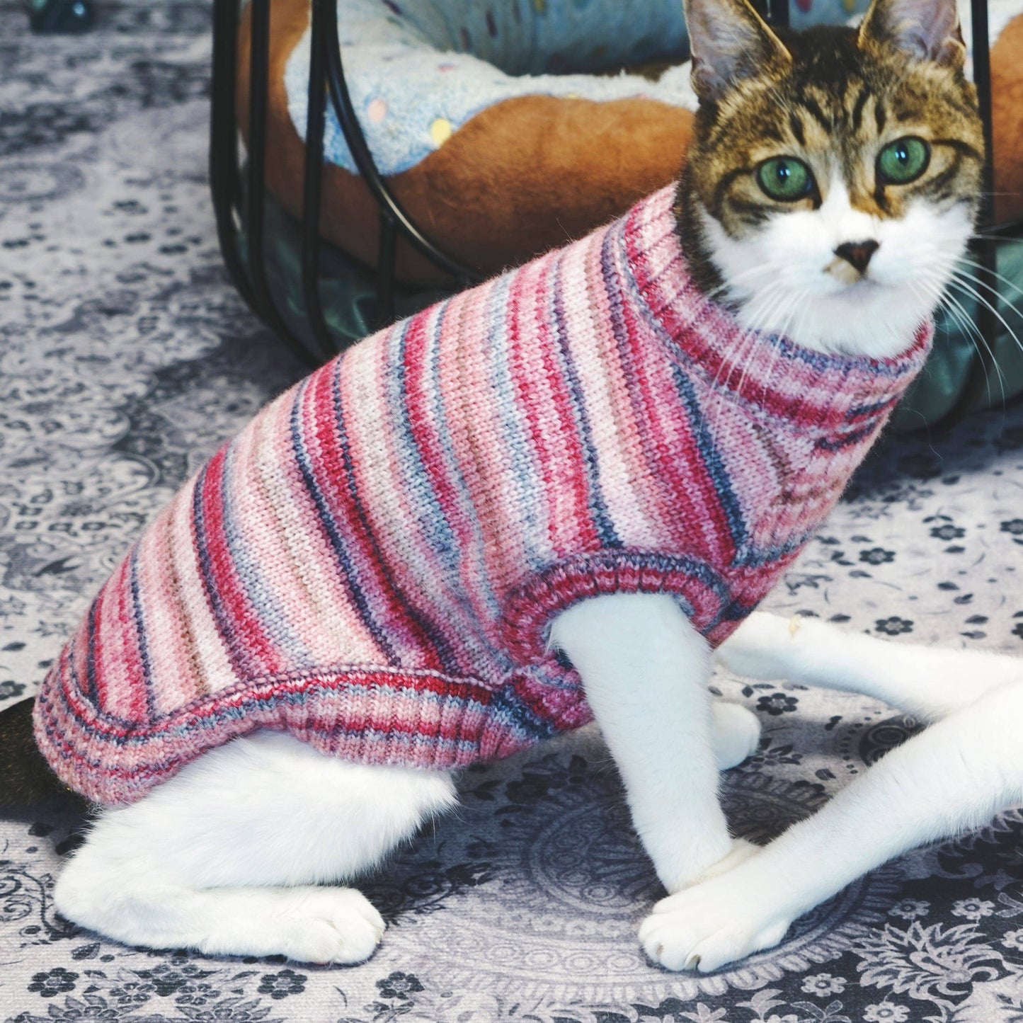 Custom-knit & Dyed Cozy Soft Gradient Yarn Crew Neck Sweater: Serene Blue / 16“