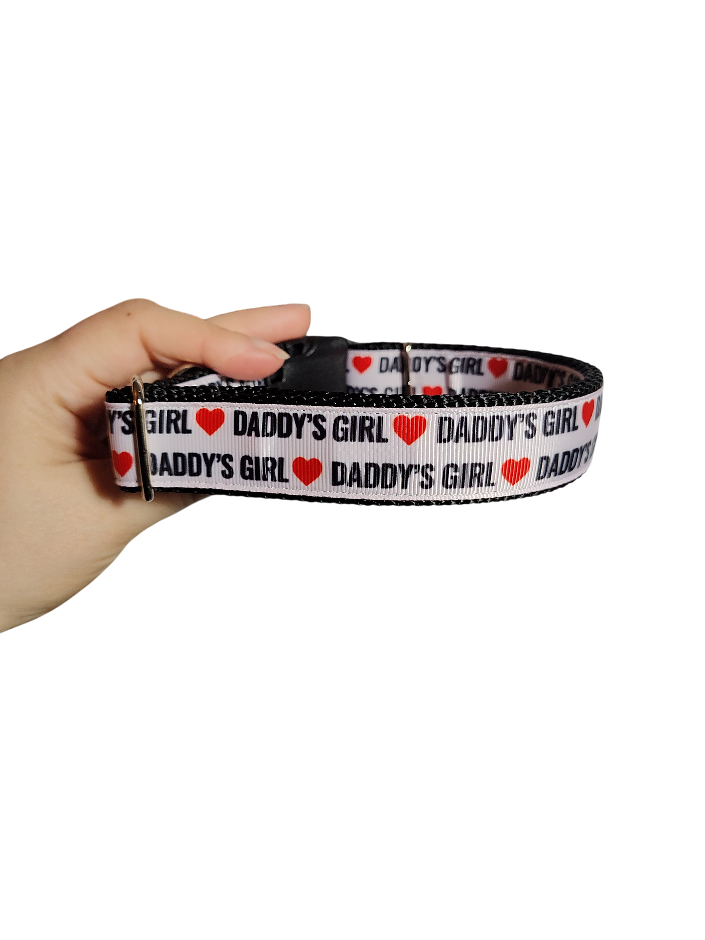 Daddy's Girl Nylon Dog Collar: Plastic Buckle / Medium