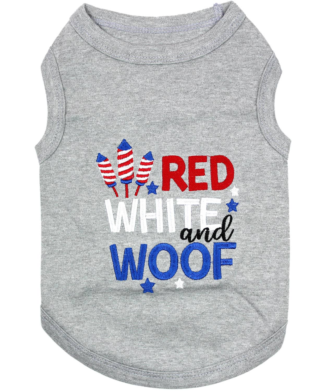Red White and Woof Dog T-Shirt – Patriotic Outfit for Dogs: XL