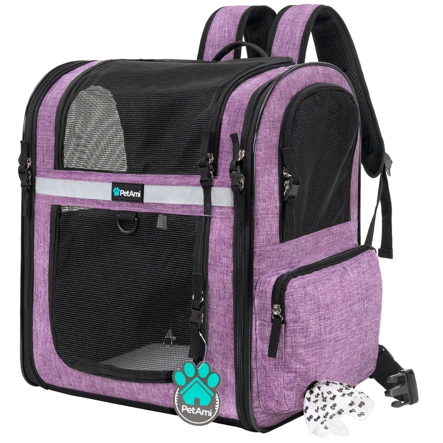 Ultimate 4 Way Entry Pet Carrier Backpack: Heather Gray / One Size - 14.5" x 11.5" x 18" (LxWxH)