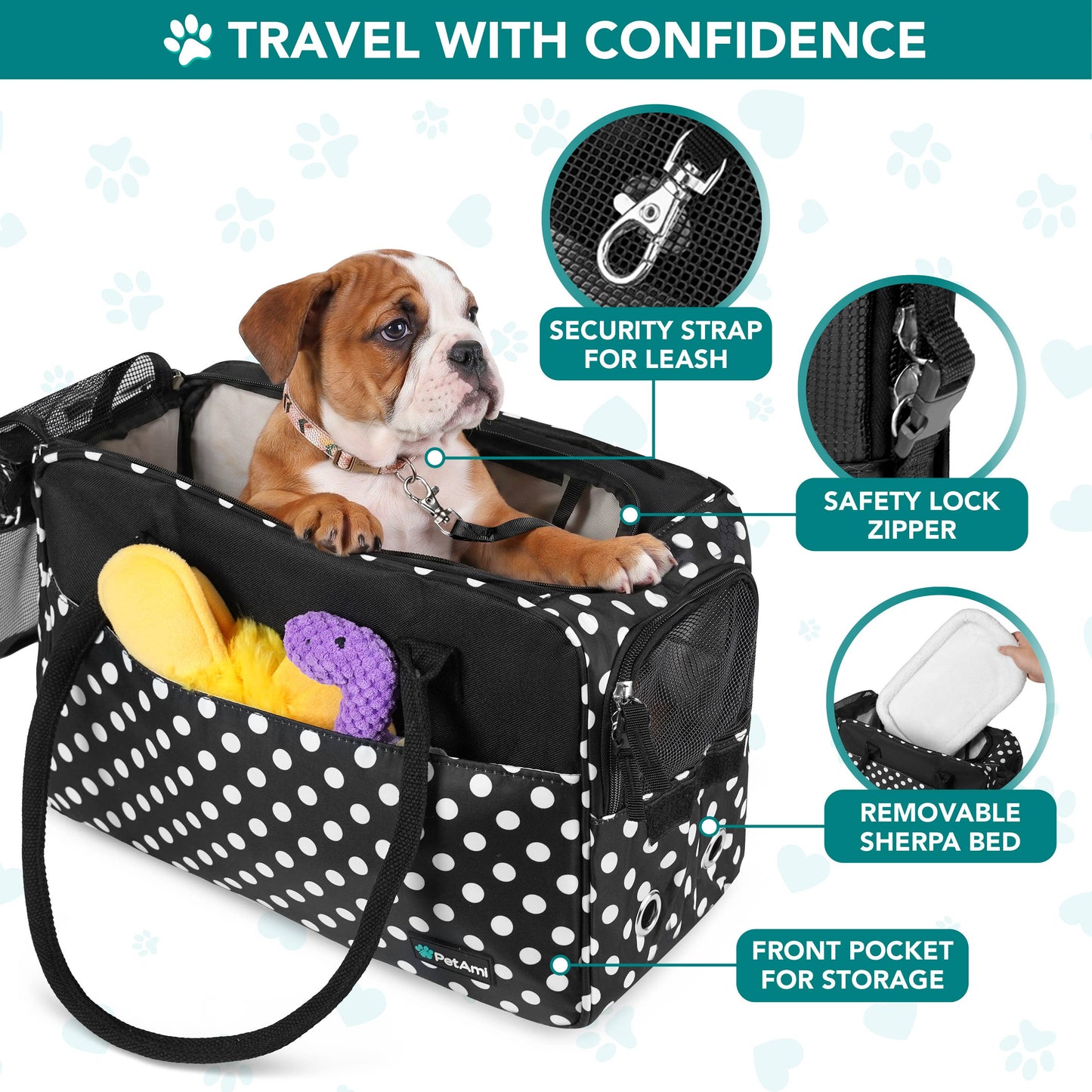 Stylish Handbag Purse Pet Carrier: Heather Gray / One Size - 17" x 8" x 11" (LxWxH)