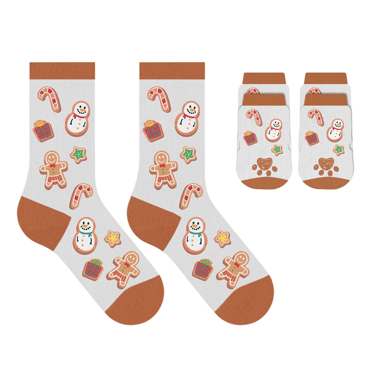 Matching Pet & Human Fun Socks - Gingerbread Treats
