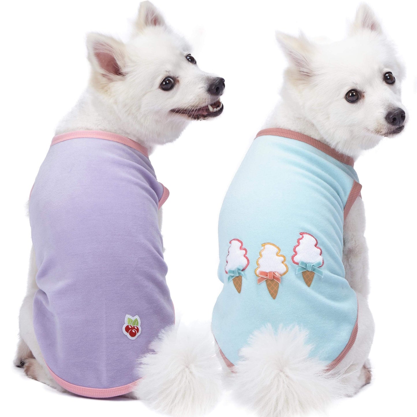 Pajamas | Summer Vacation Ice Cream Essential Dog Shirts, 2 Pack: Perfect Wardrobe / 16"