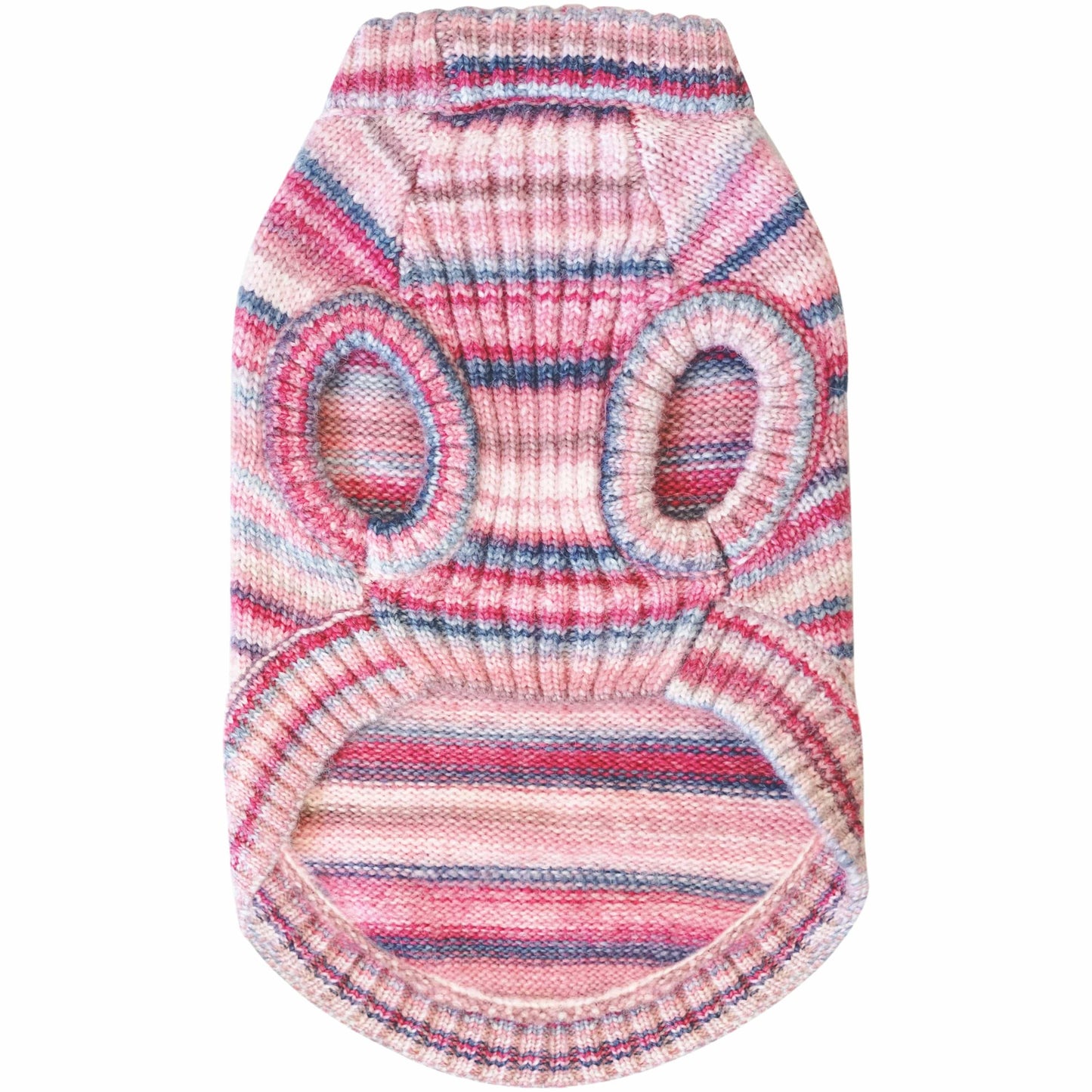 Custom-knit & Dyed Cozy Soft Gradient Yarn Crew Neck Sweater: Raspberry Blend / 16“