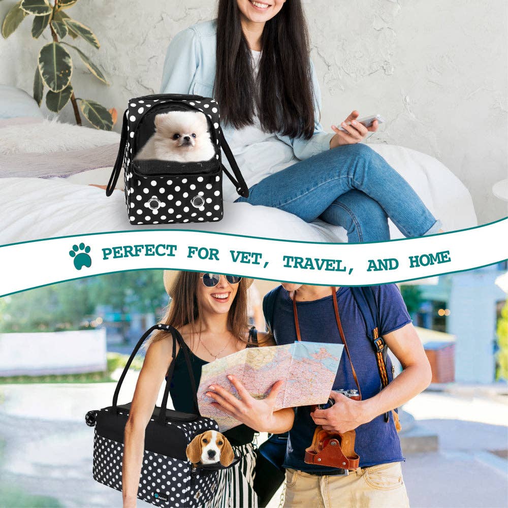 Stylish Handbag Purse Pet Carrier: Heather Turquoise / One Size - 17" x 8" x 11" (LxWxH)