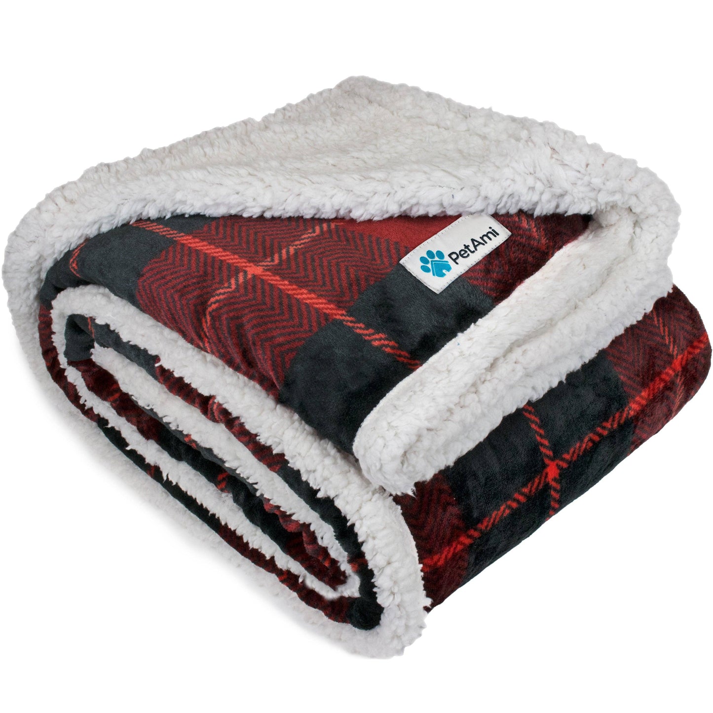 Fleece Pet Blanket: Plaid Red / X-Large - 60" x 80"