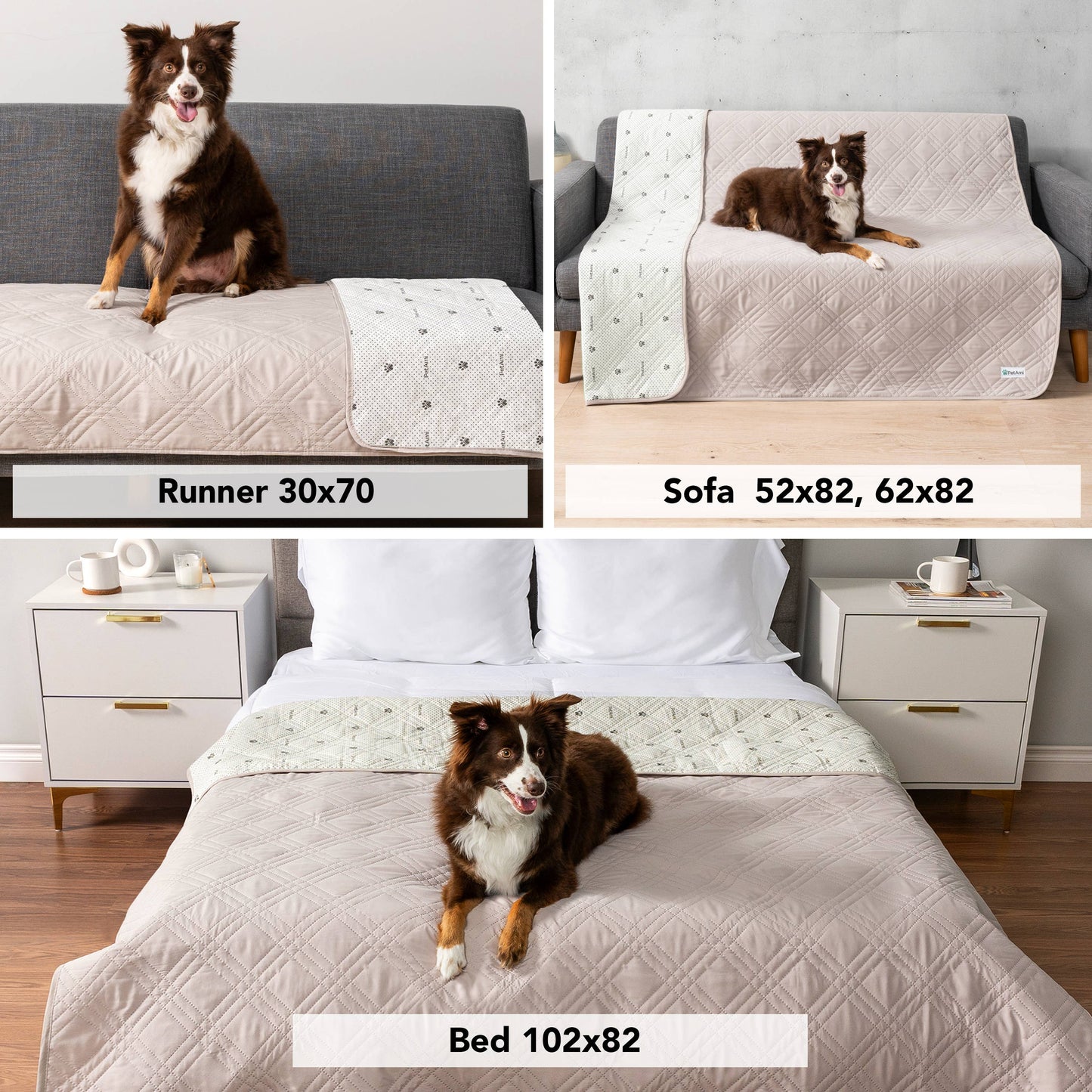 Waterproof Pet Furniture Cover Couch Protector: Gray / X-Large - 82" x 102"