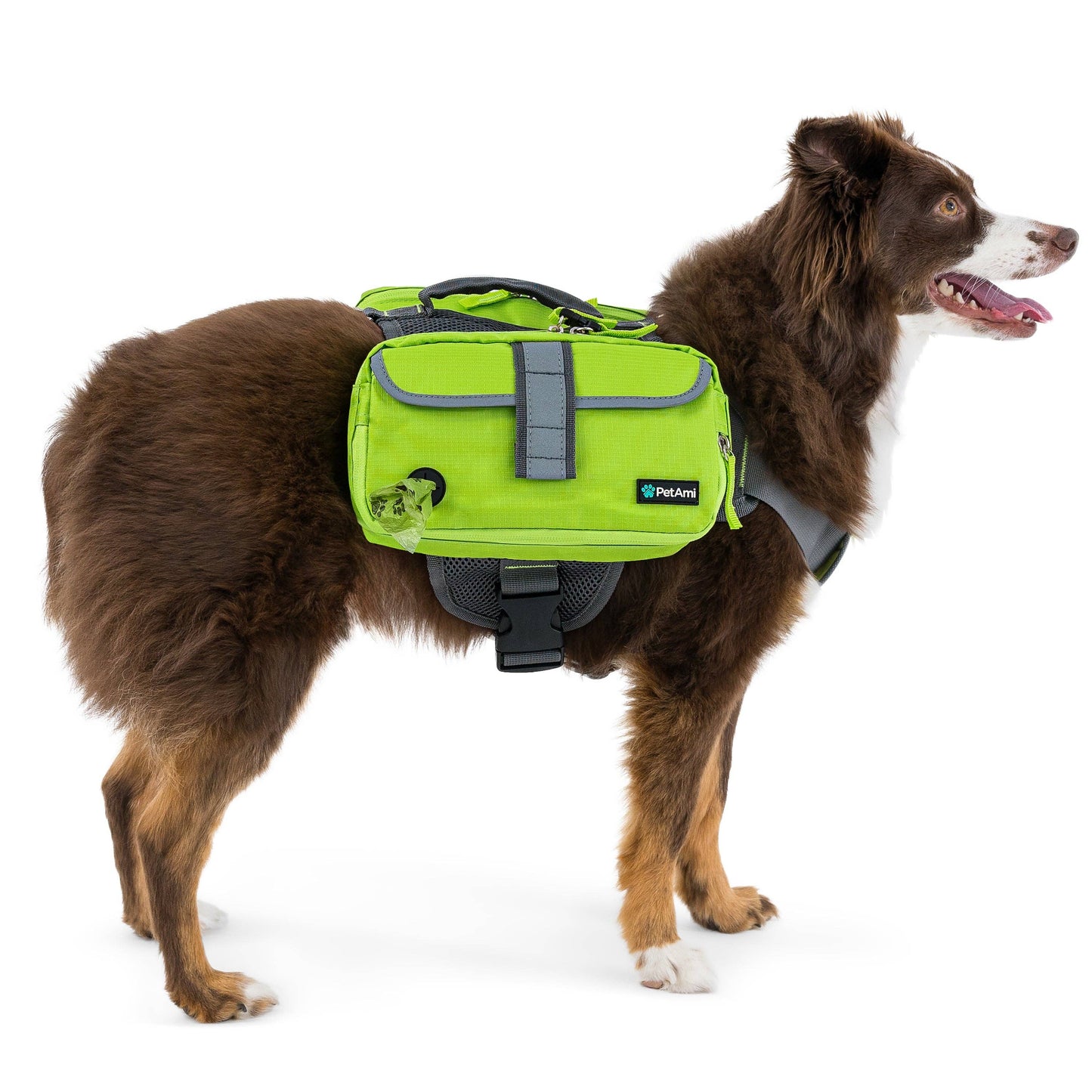 Deluxe Dog Harness Saddle Bag Backpack: Orange / Medium