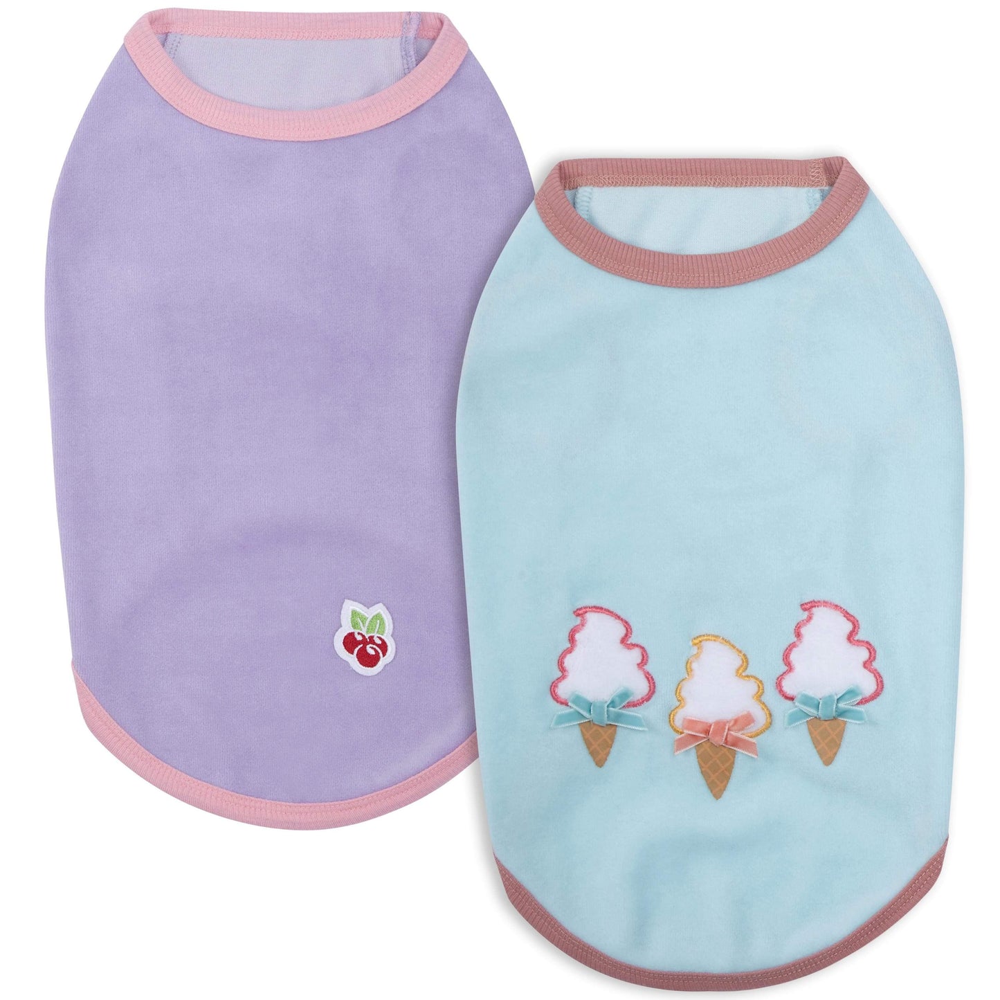 Pajamas | Summer Vacation Ice Cream Essential Dog Shirts, 2 Pack: Perfect Wardrobe / 16"