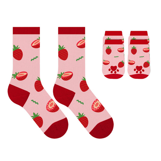 Matching Pet And Owner Fun Socks: Strawberry