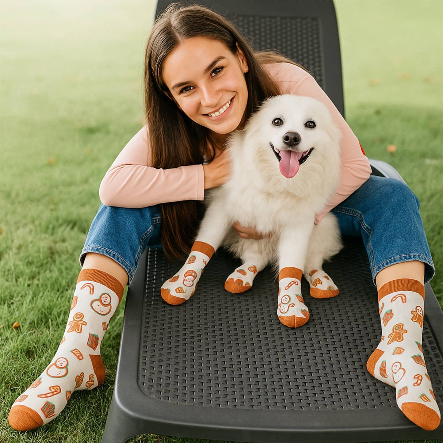 Matching Pet & Human Fun Socks - Gingerbread Treats
