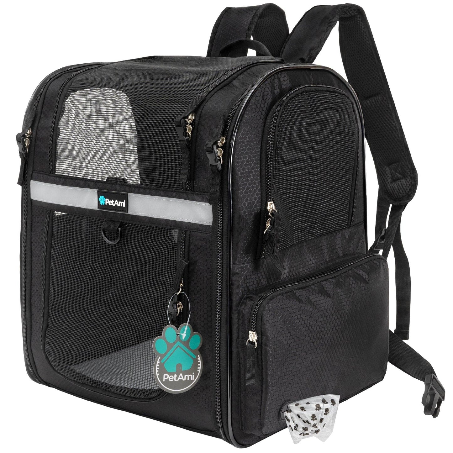 Ultimate 4 Way Entry Pet Carrier Backpack: Heather Gray / One Size - 14.5" x 11.5" x 18" (LxWxH)