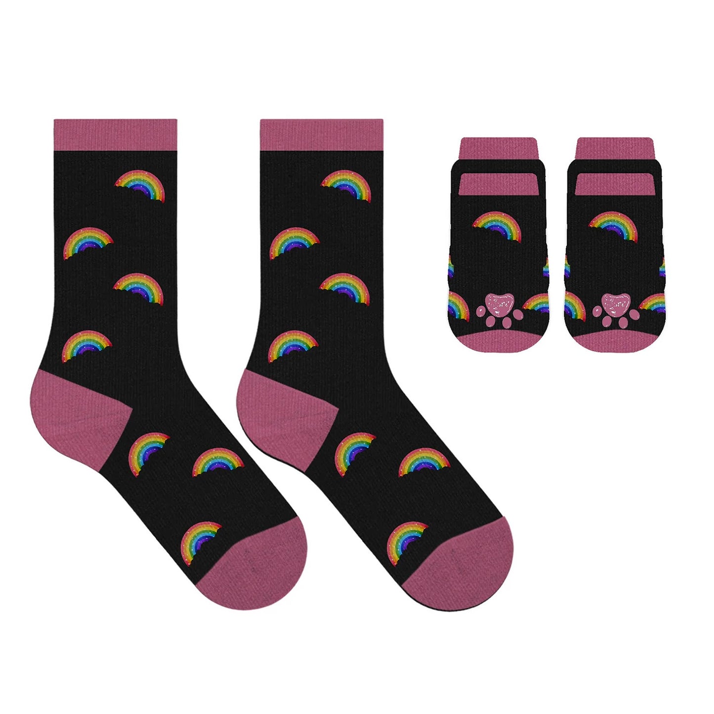 Matching Pet And Owner Fun Socks - Rainbow