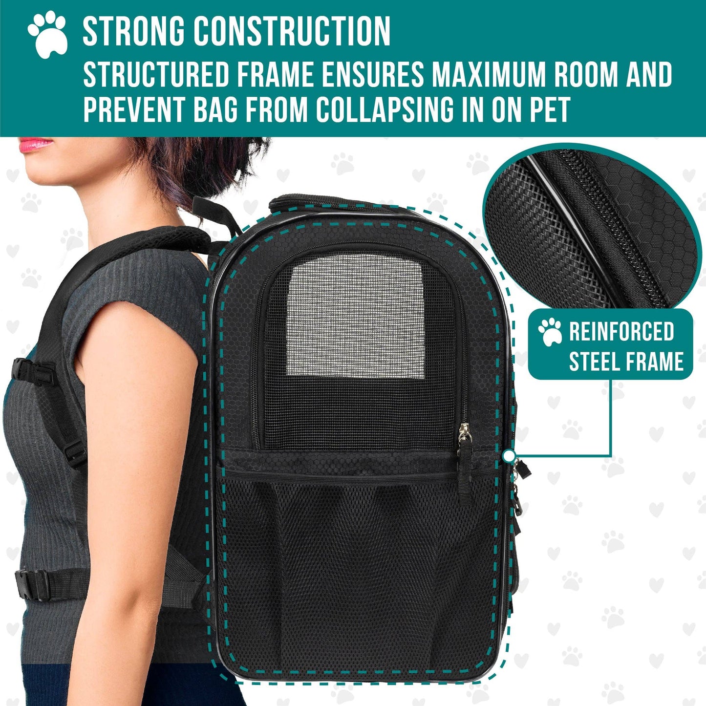 Ultimate 4 Way Entry Pet Carrier Backpack: Heather Gray / One Size - 14.5" x 11.5" x 18" (LxWxH)